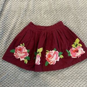 Girls Mini Boden Embroidered Skirt